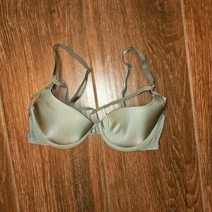 VICTORIA'S SECRET LINED DEMI BRA SZ 32C sage